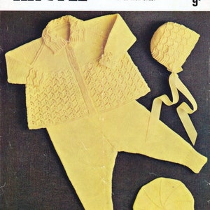 Baby Knitting Pattern -  Jacket, Bonnet, Beret  and Leggings DK 18 - 20 in PDF DOWNLOAD