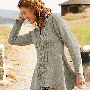 Knitting Pattern Asymetrical Jacket - Ladies Longline Cardigan Sweater Small to XXXL - English lang only