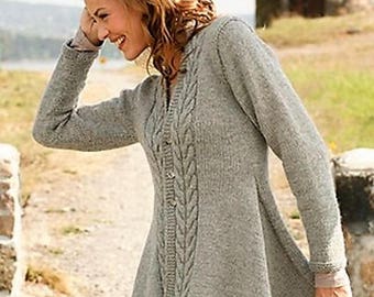 Knitting Pattern Asymetrical Jacket - Ladies Longline Cardigan Sweater Small to XXXL - English lang only