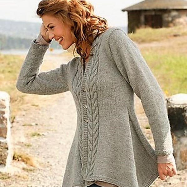 Knitting Pattern Asymetrical Jacket - Ladies Longline Cardigan Sweater Small to XXXL - English lang only