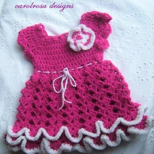 Download Ripples n Ruffles Crochet Dress PATTERN #49 - Newborn to 12 months Easy skill level