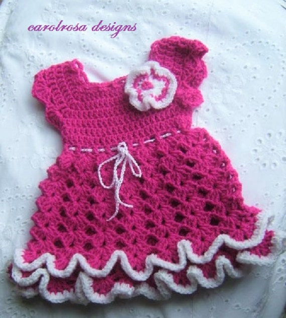 Download Ripples N Ruffles Crochet Dress PATTERN #49 Newborn to