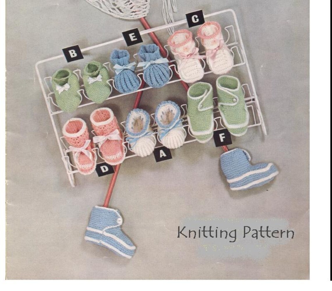 Knitting Pattern - Booties/bootees/baby Shoes - 6 Styles - Easy Knit - Etsy
