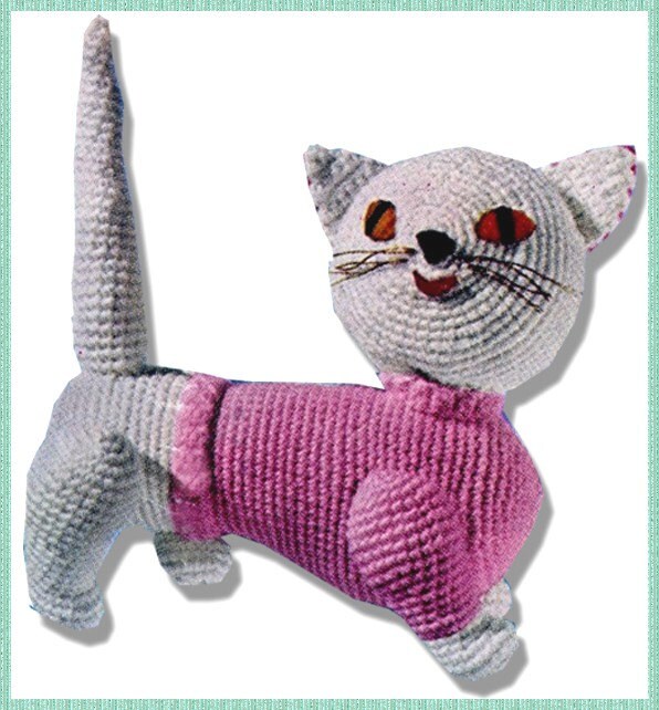 Crochet Pattern - Vintage Pattern for Kitten Cat PDF Instant Download ...