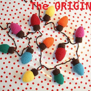 Crochet Pattern Christmas Decoration Holidays Tree Lights Light Bulb Garland PDF The ONLY ORIGINAL English lang only