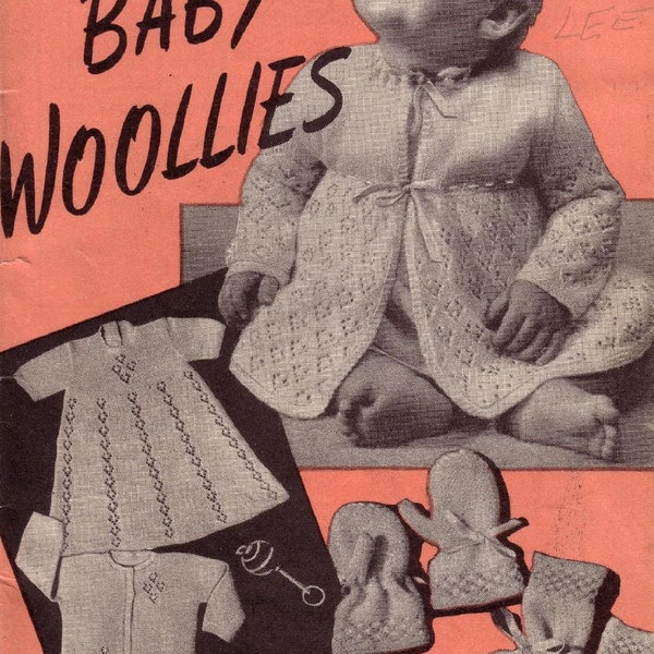 Vintage Knitting Patterns  - 32 PAGES  -  Rare Baby Knitting & Crochet Layette Book 6-12 months 1940,s Weldons No 317