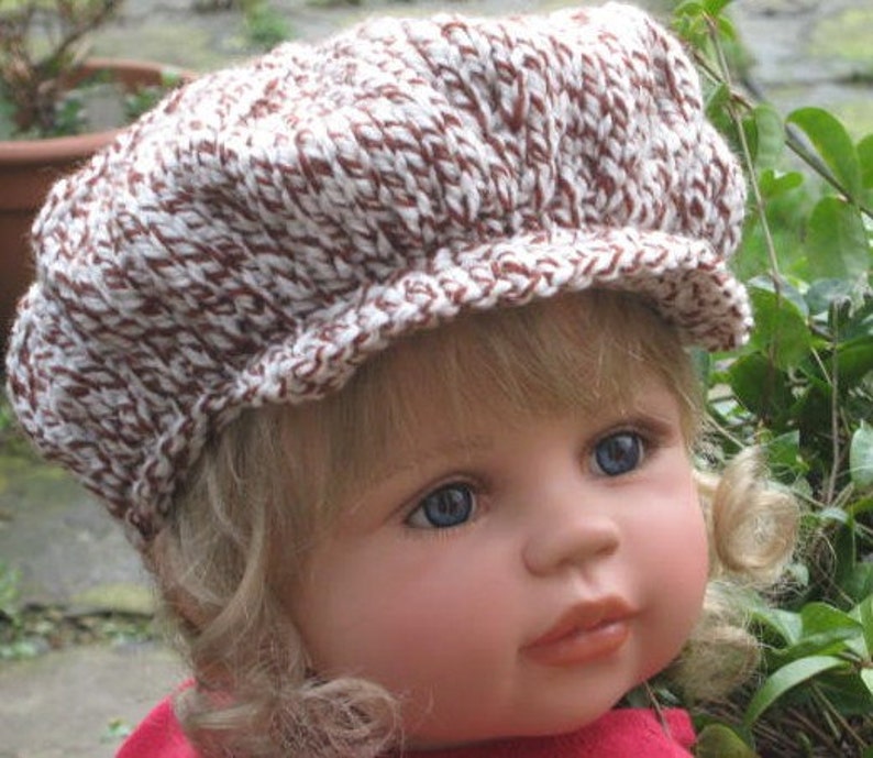 KNITTING PATTERN Peaked Scally Newsboy Cap 'Cameron' 2 sizes included Easy pattern pdf image 1