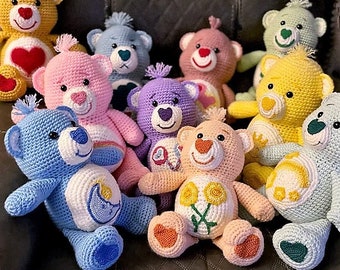 Crochet Pattern - Care Bears - Patterns for all 10 Bears 14 inches tall - English only -  PDF Digital Download BEST PRICE English language