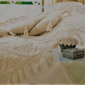 Vintage Row by Row Knitting Pattern DOWNLOAD Single Double Aran Style Afghan Bedspread Blanket Throw & Pillows Cushions