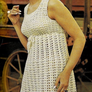 Crochet PATTERN - Empire Line Women&#39;s Crochet Dress - Simple and Elegant Retro