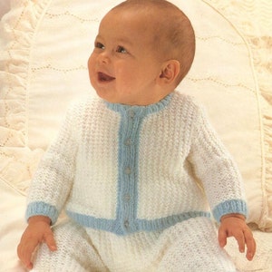 Baby Knitting PATTERN - Jacket/Sweater/Cardigan and Leggings/Longies 18-20 inch chest sizes DK