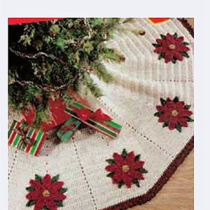 Crochet Pattern Christmas Tree Skirt - PDF download  Floral Motif skirt