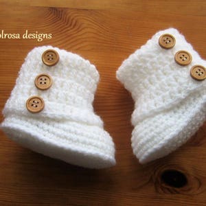 Crochet Pattern CR66 - Winter White Uggs - Fold Over Cuffs - DK 0-6 months and 6 to 12 months