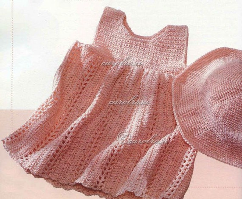 CROCHET PATTERN Baby Sundress//Dress and Hat PDF Bebe Easy make Birth to 12 months image 2