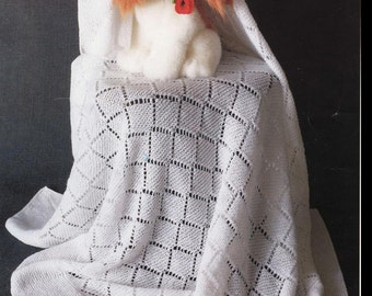 PDF Baby Knitting Pattern BABY SHAWL in 2 ply baby yarn - as worn by Prince George of Cambridge