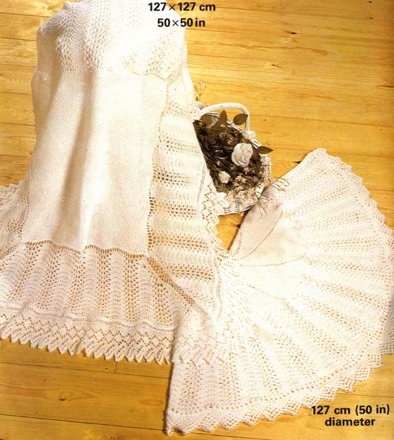 Baby Knitting PATTERN Traditional Lace shawls Round and Square  Shetland Lace