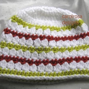 CROCHET PATTERN - Forest Cove - Tri colour Beanie/Hat/Cloche - Easy skill level