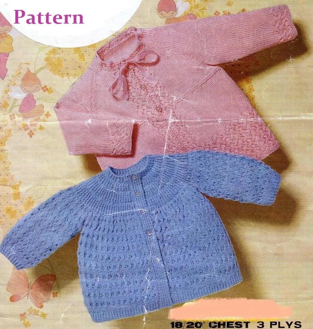 Baby Knitting PATTERN Baby Jackets/sweaters/cardigans 18 to - Etsy