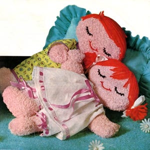 Vintage SEWING PATTERN - Sleepyhead Baby dolls to sew - download PDF - Cloth doll Stuffed toys