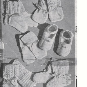Knitting PATTERN - Baby Booties/Bootees and Mitts - 3 styles