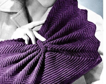 Crochet Pattern Vintage Chic - Shell Fan Purse Cordet - Evening Clutch Bag
