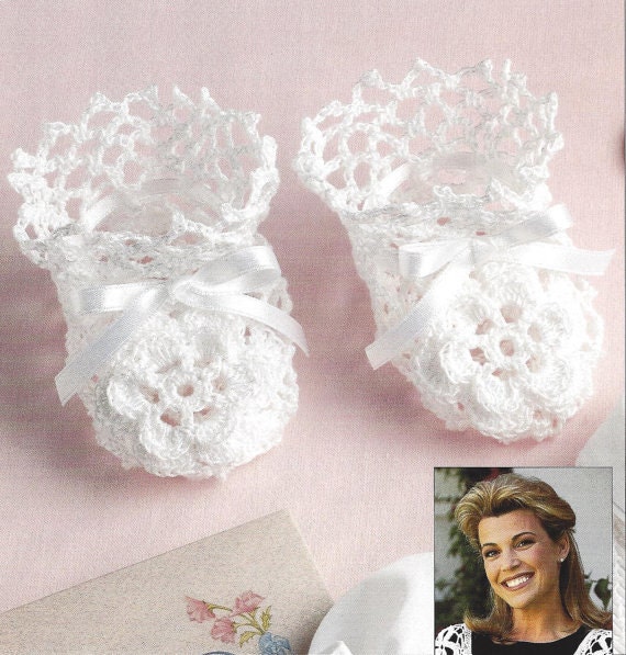 Crochet Pattern Exquisite Baby Infant Heirloom Christening Booties
