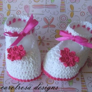 Crochet Pattern Baby/child Booties Shoes Christening Summer - Etsy