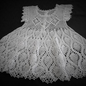 Crochet Pattern Filet Thread Crochet Baby Dress Pineapples Diamonds 6 months size Immediate download PDF image 6