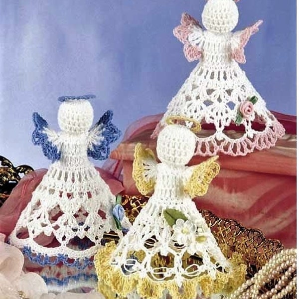 Thread Crochet Pattern - Christmas Angels Tree Topper Decorations Tree Xmas Holidays Ornaments PDF DOWNLOAD + Pattern Support  ENGLISH