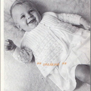 PDF Download -  Knitting Pattern Baby Matinee Coat/Jacket to KNIT - 18-19 in chest Instant download PDF Vintage Style