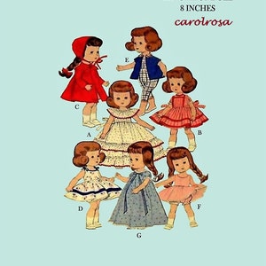 Sewing Pattern Doll Clothing Outfits Betsy McCall 8 to 9 inch dolls PDF Download