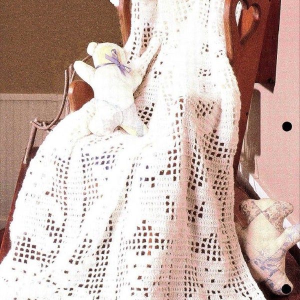 PDF Crochet Pattern Teddy Bear Filet Afghan/Blanket/Christening/Baptism/Pram Cot cover 38 x 46 - Best  Price - ENG lang only