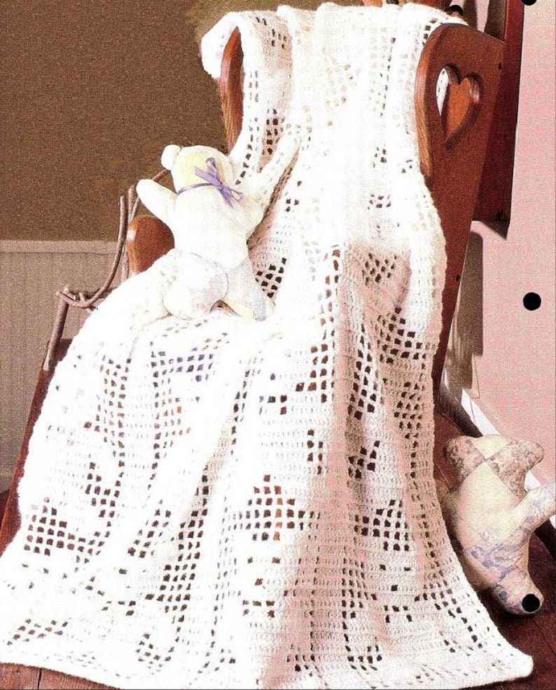 30 Teddy Bear Blanket Crochet Patterns for Cozy Baby Gifts, Loveys, and Keepsake Afghans 11 Teddy Bear Filet Afghan Pattern