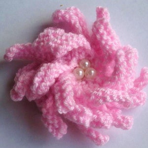 PDF Knitting Pattern Corsage/Flower Brooch Beaded pattern - Easy Knit