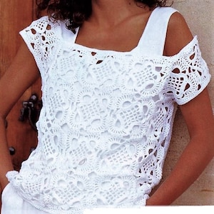 Crochet Pattern - Motif Tunic Top - Evening Wear/Summer/Beach/Party - sizes 8 to 18 - ENGLISH language only
