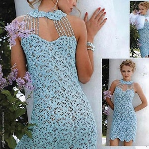 Crochet Pattern LADIES CROCHET Dress 68 Charted only image 2