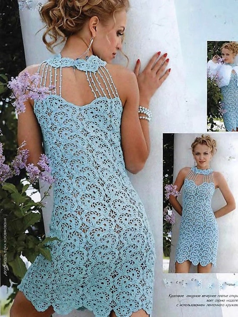 Crochet Pattern LADIES CROCHET Dress 68 Charted only image 2