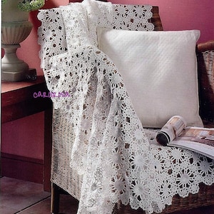 Crochet Pattern - Lacy Crochet Shawl//Bedspread//Heirloom Afghan Blanket Download CHARTS ONLY