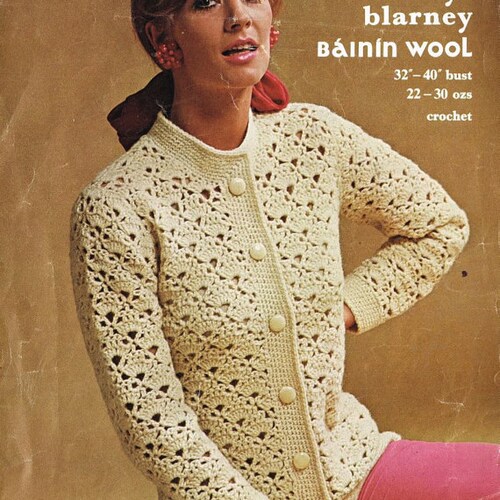 Crochet PATTERN Ladies Womens Jacket 