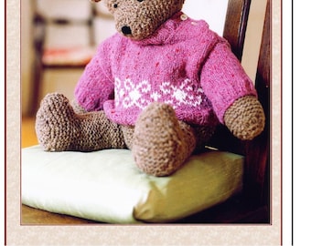 KNITTING PATTERN - Teddy Needs a Hug! Pattern for Bear and Sweater PDF download