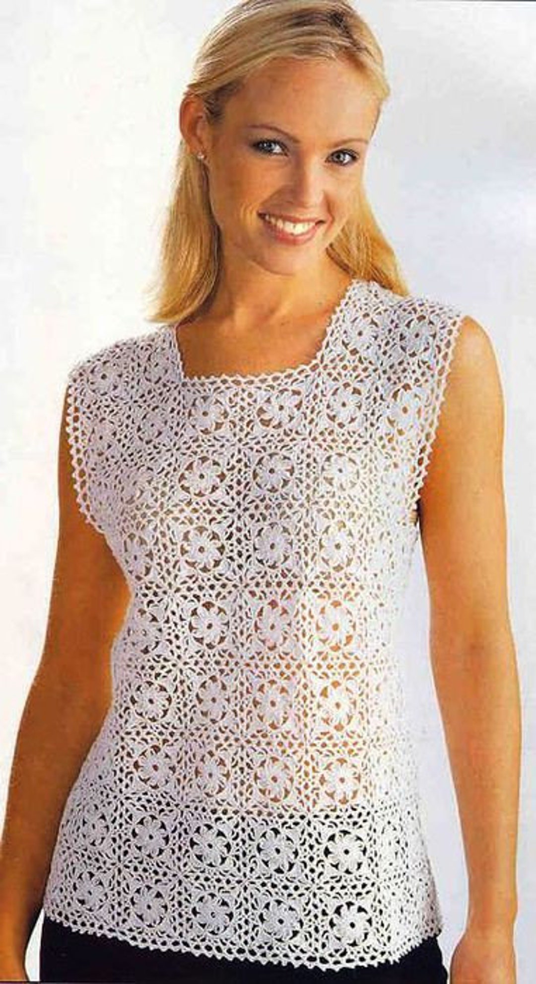 Vintage Crochet Pattern Ladies Top/vest/tunic Immediate Download - Etsy
