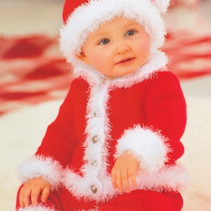 Baby KNITTING PATTERN - Knitted Santa Suit for Christmas/Xmas  PDF