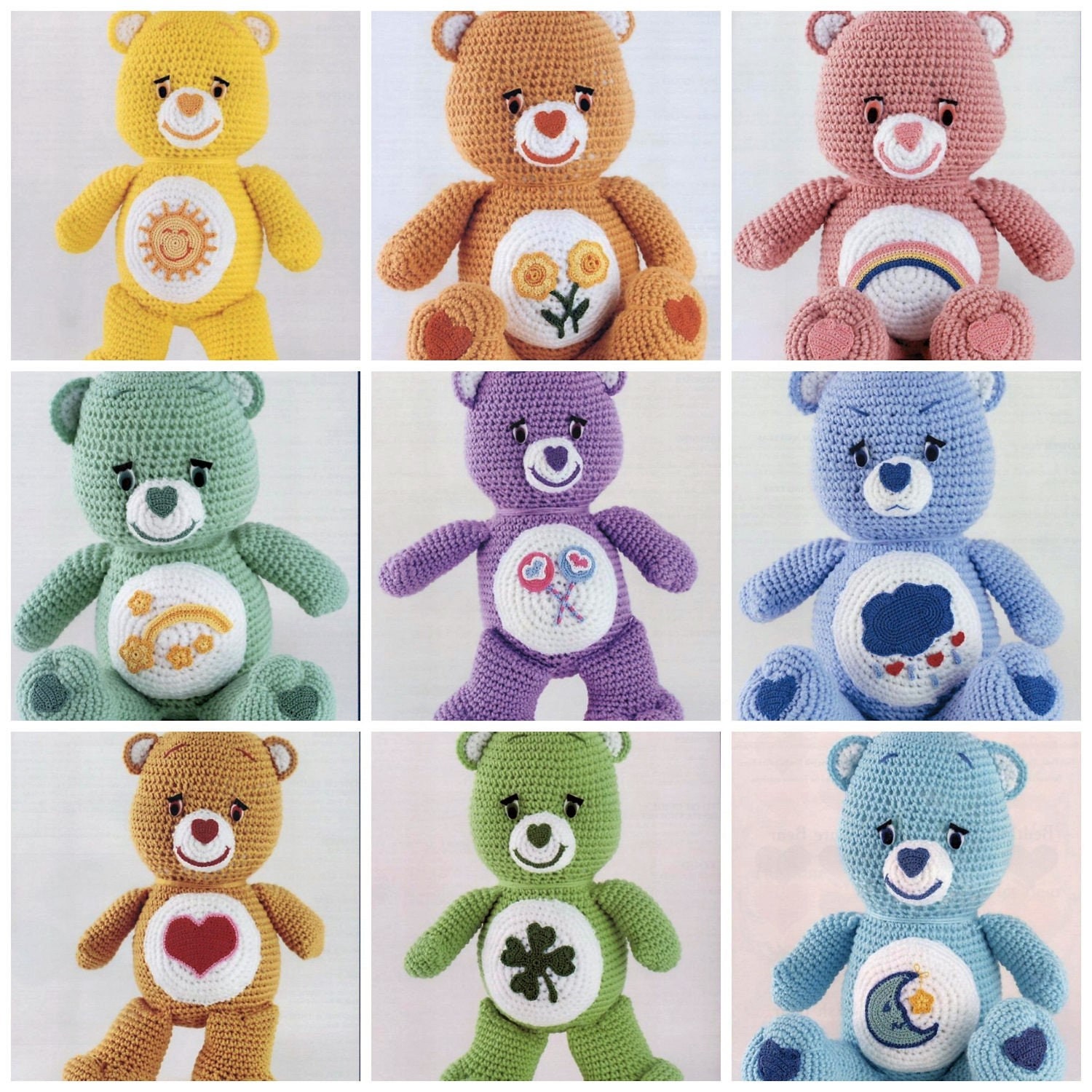 Crochet Pattern Care Bears Patterns for ALL 10 Bears 14 Etsy