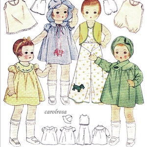 Instant PDF Digital Download Vintage Sewing Pattern to make a Super Wardrobe or Selection of Clothes for 14" Patsy Dolls