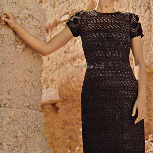Crochet Pattern Womens Evening Dress/maxi Dress Elegant Etsy