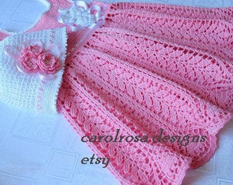 Crochet Pattern - Harvest Baby Dress - Lacy Delicate Christening/Baptism Party 12 to 18 months