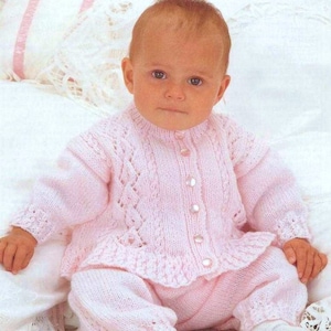 Baby Knitting PATTERN - Sweater/Jacket and Trousers 16 - 22 ins chest ENGLISH