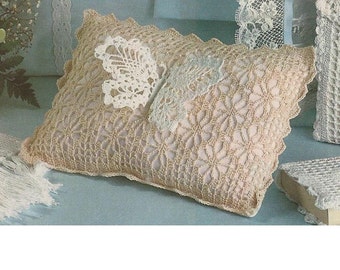 Instant download PDF- Crochet Pattern - Butterfly Pillow Cushion - Bridal Baby heirloom