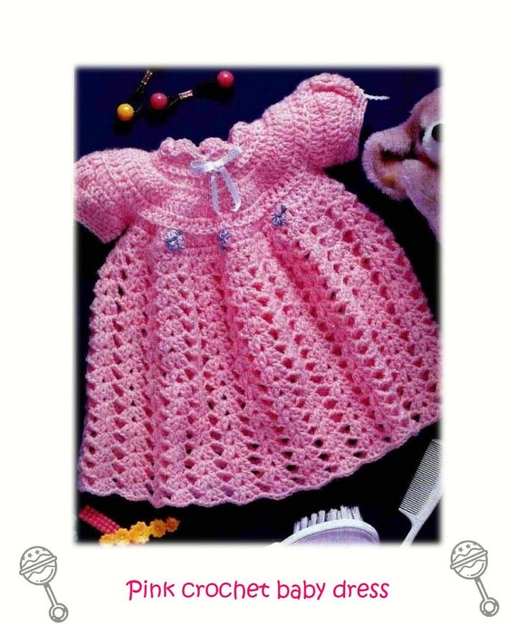 Patron de crochet Vestido para bebe 0 a 3 meses y 3 a 6 meses incluidos Descarga PDF crochet facil MEJOR PRECIO Etsy Mexico