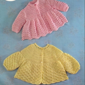 CROCHET PATTERN - Vintage pattern for Baby Matinee Jackets, Coats DK